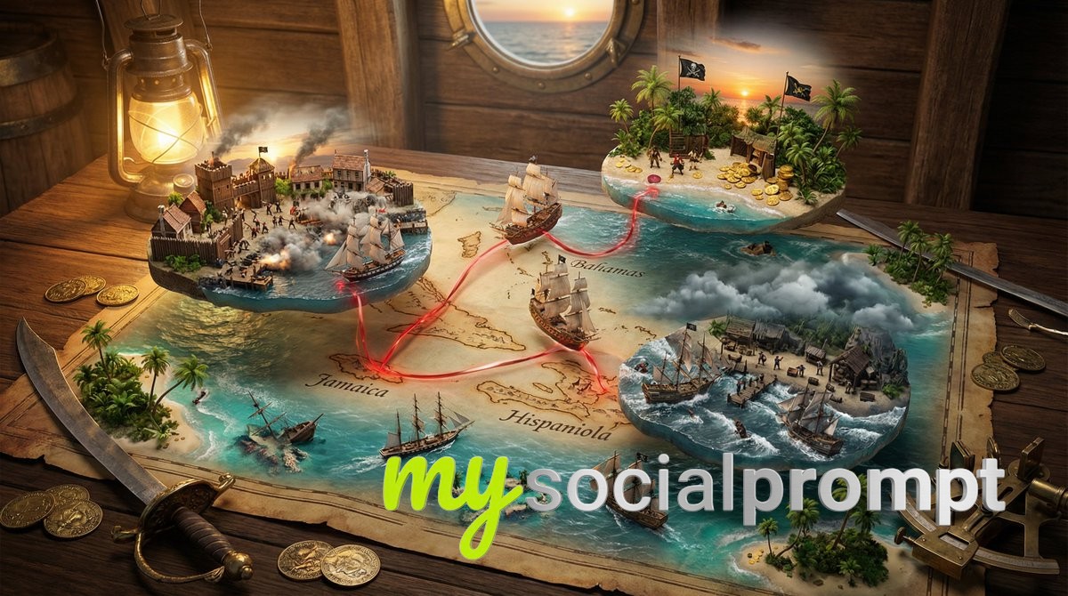nanobanana prompt: Photorealistic Miniature Worlds Erupting from Weathered Map 3