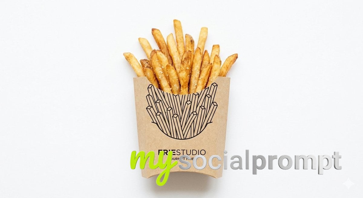 nanobanana prompt: Minimal Food Packaging Composition: Real vs. Line Art Illustration