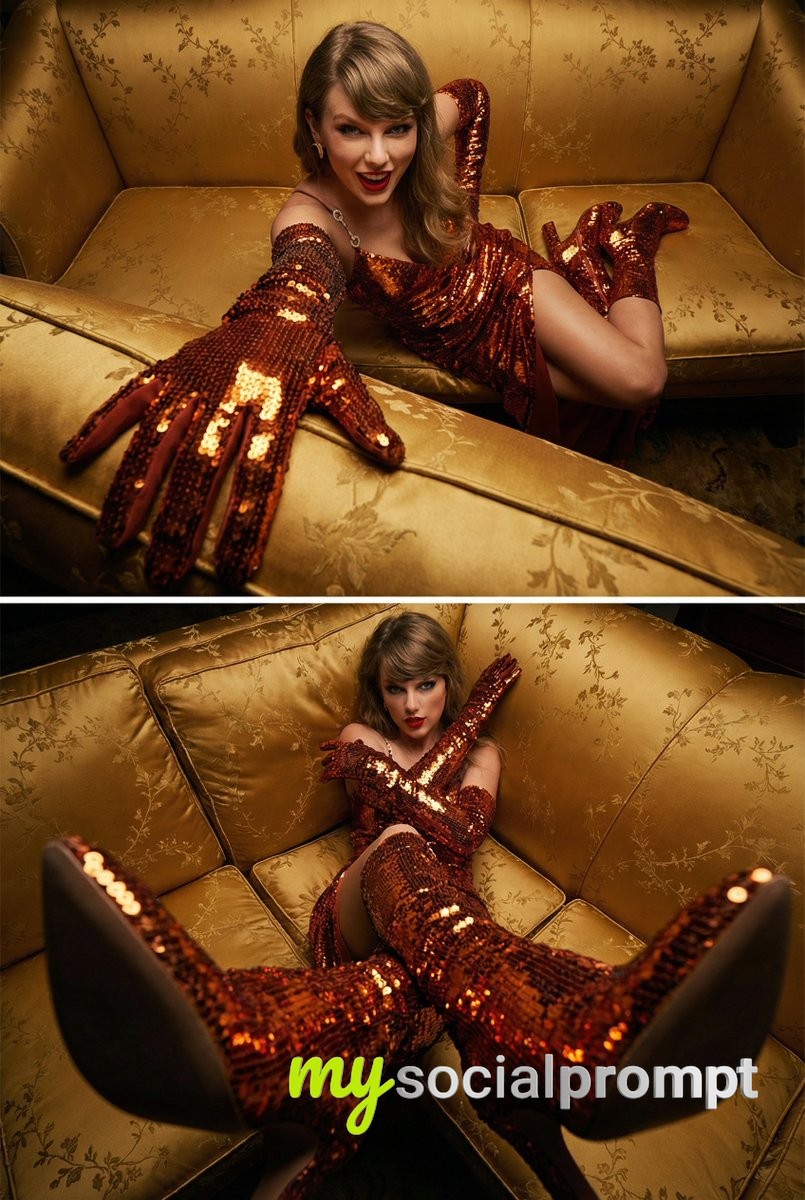 nanobanana prompt: Taylor Swift Cinematic Portraits with Dynamic Lighting