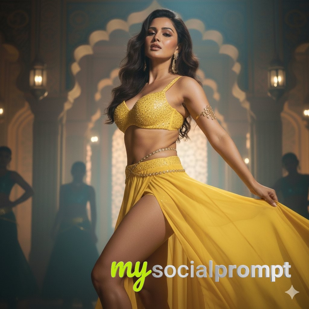 nanobanana prompt: Bollywood Glamour Portrait in Cinematic Golden Hour Lighting - AI Prompt Image 4