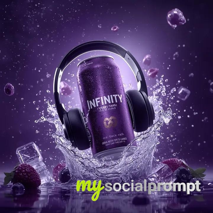 nanobanana prompt: Cinematic Product Photography – Floating Energy Drink with Headphones 4