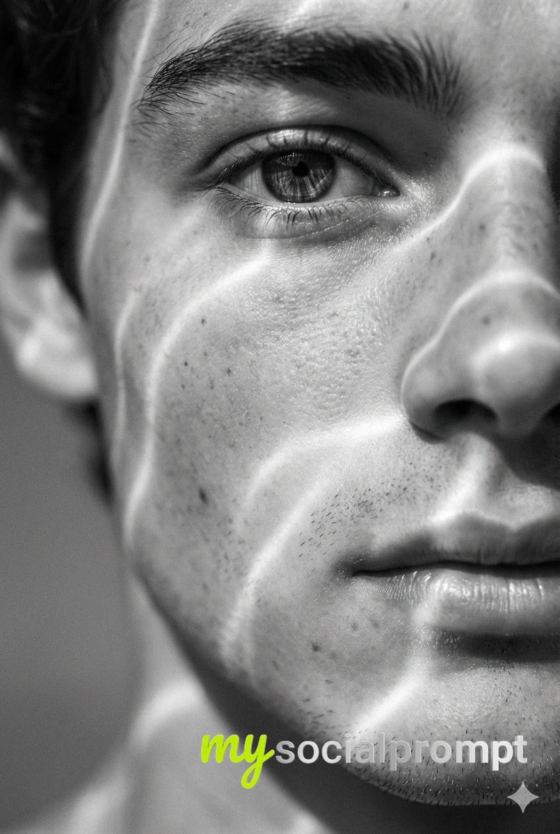 nanobanana prompt: Hyperrealistic Monochrome Portrait with Cinematic Lighting