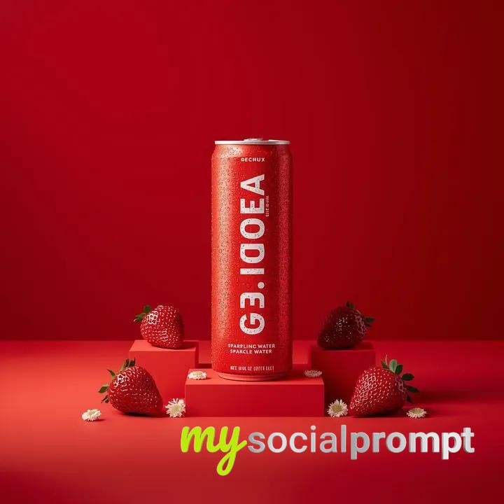 nanobanana prompt: Cinematic Studio Product Photography of Red Sparkling Water Can 4