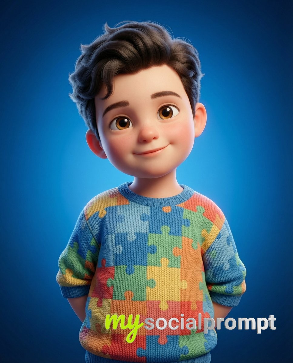 nanobanana prompt: Childlike Portrait with Soft Cinematic Lighting and Puzzle Sweater