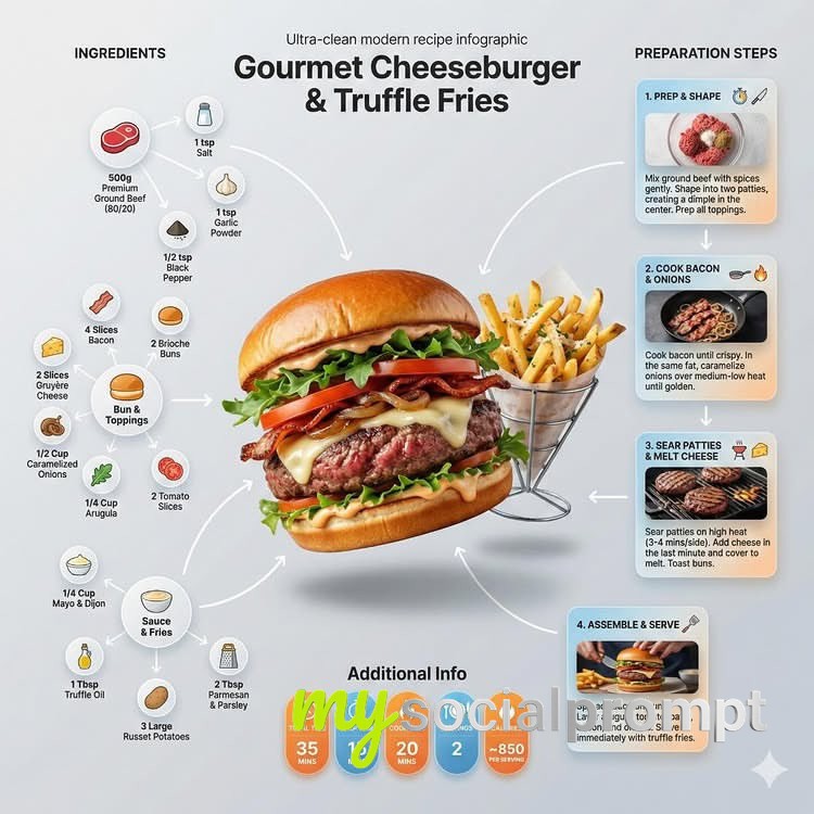 nanobanana prompt: Modern Recipe Infographic with Editorial Food Photography 2