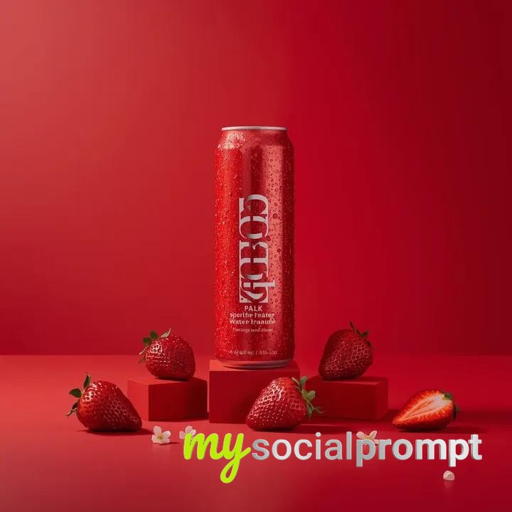 nanobanana prompt: Cinematic Studio Product Photography of Red Sparkling Water Can