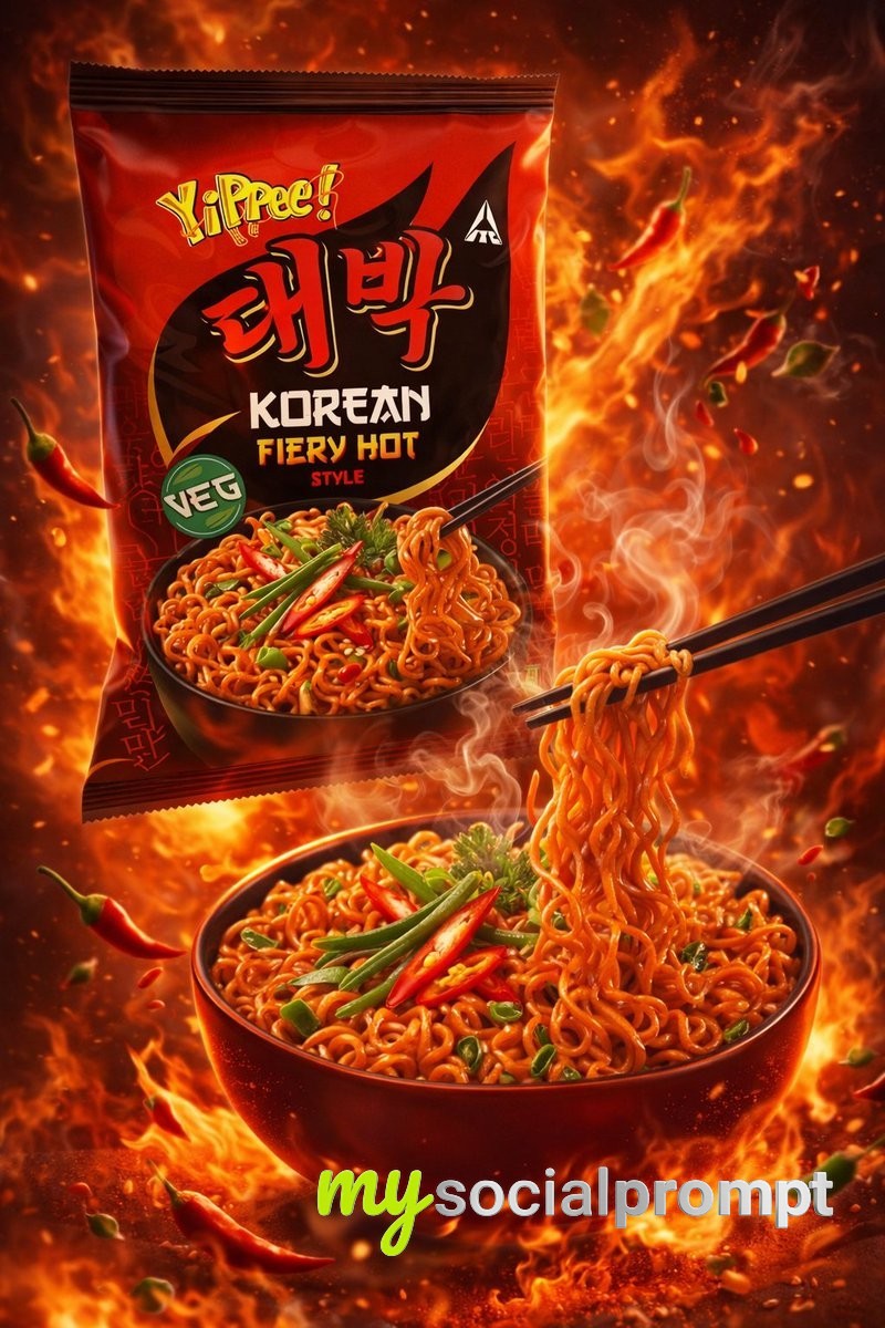 nanobanana prompt: Cinematic Food Ad with Hyper-realistic Noodles & Dynamic Lighting - AI Prompt Image 4