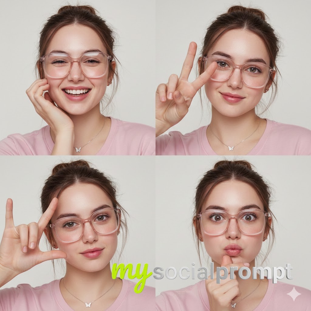 nanobanana prompt: Realistic Portrait Collage with Direct Flash & Creamy Mauve Palette 2