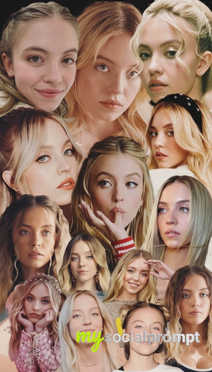 nanobanana prompt: Sydney Sweeney Aesthetic College – Soft Glam Y2K Photo Montage
