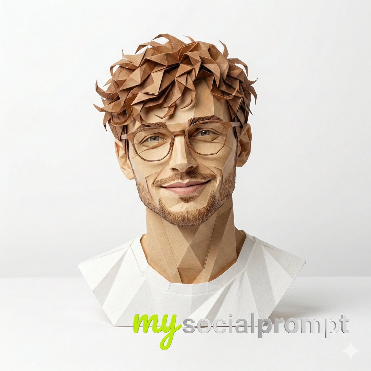 nanobanana prompt: Origami-Style Hyper-Realistic Paper Portrait with Geometric Folds