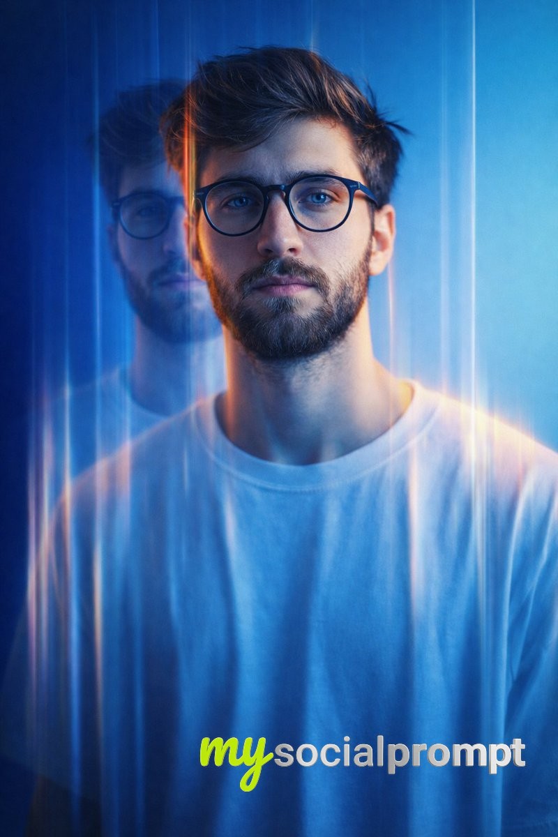 nanobanana prompt: Cinematic High-Fashion Portrait with Multi-Exposure Ghosting