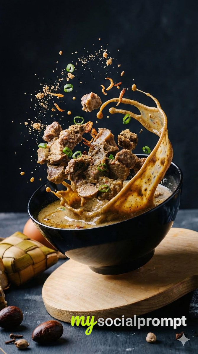 nanobanana prompt: Culinary Deconstruction with Cinematic Motion & Textural Detail 4