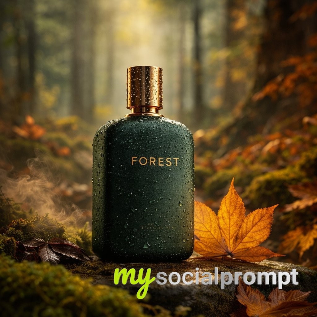 nanobanana prompt: Macro Product Photography with Natural Forest Lighting 3