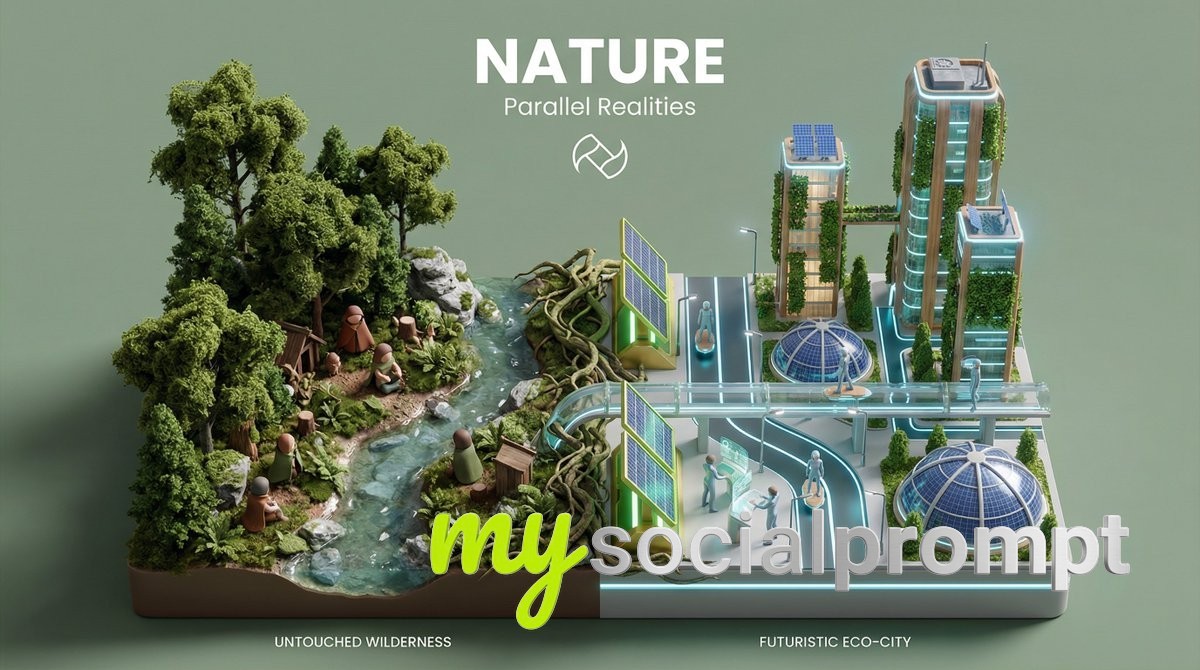 nanobanana prompt: Isometric Split Diorama with PBR Materials & Contrasting Lighting 2