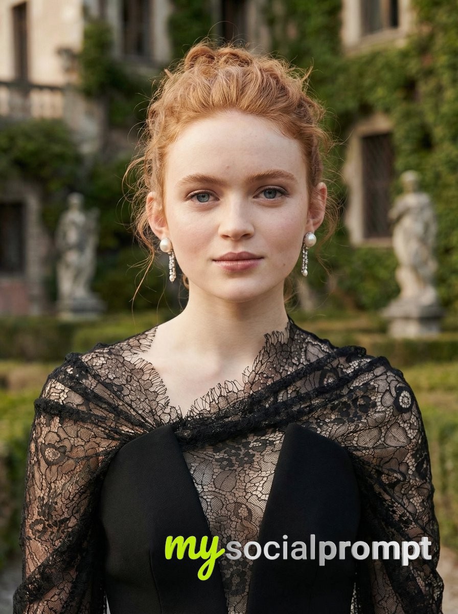 nanobanana prompt: Fine Art Portrait of Sadie Sink in European Aristocracy Style 3