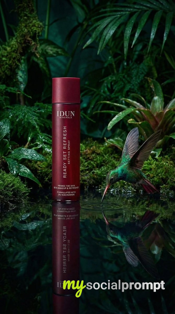 nanobanana prompt: IDUN MINERALS Eco-Luxury Product Photography with Cinematic Lighting 2