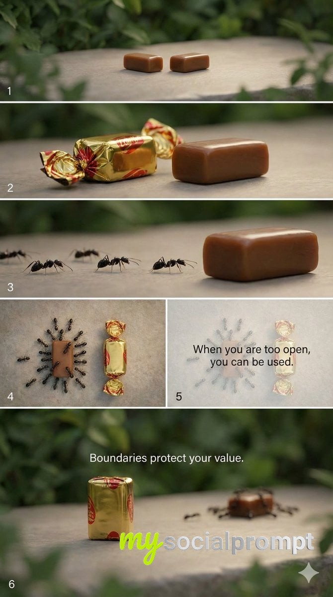 nanobanana prompt: Cinematic Minimalist Metaphor for Personal Boundaries