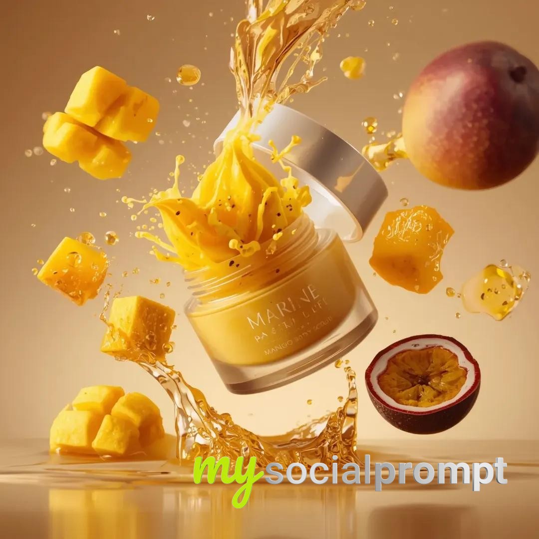 nanobanana prompt: Hyperrealistic Cosmetic Jar Explosion with Tropical Fruit Splash 3