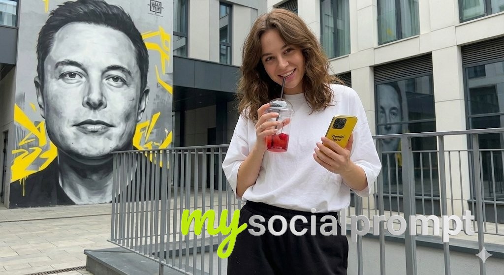 nanobanana prompt: Urban Lifestyle Portrait with Street Art Mural