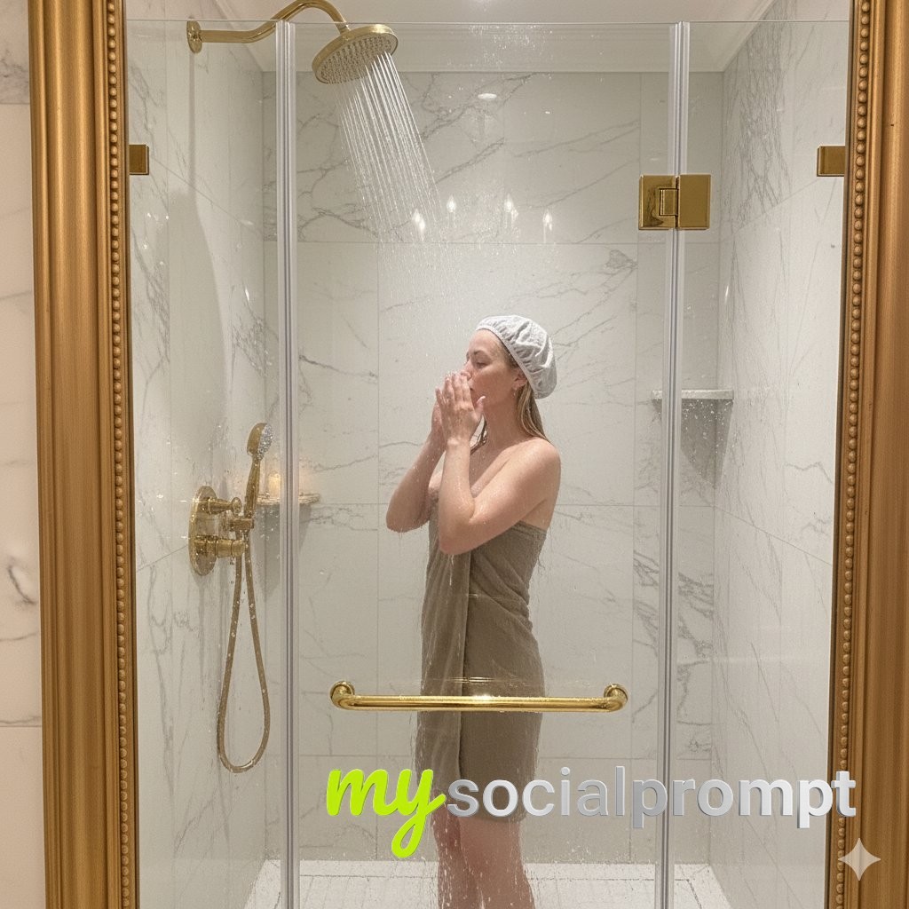 nanobanana prompt: Cinematic Luxury: Couple Bathtub in Marble Bathroom with Chandelier Lighting 4