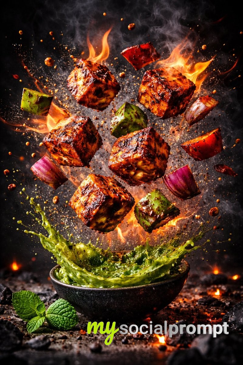 nanobanana prompt: Hyper-realistic Cinematic Food Photography with Dynamic Motion