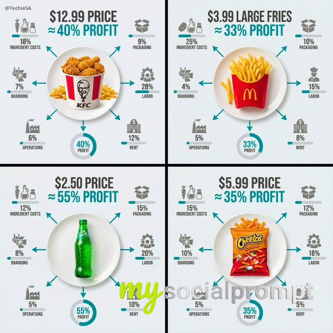 nanobanana prompt: Editorial Infographic on Food Economics with Minimalist Design