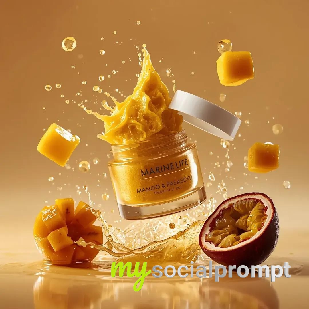 nanobanana prompt: Hyperrealistic Cosmetic Jar Explosion with Tropical Fruit Splash 2