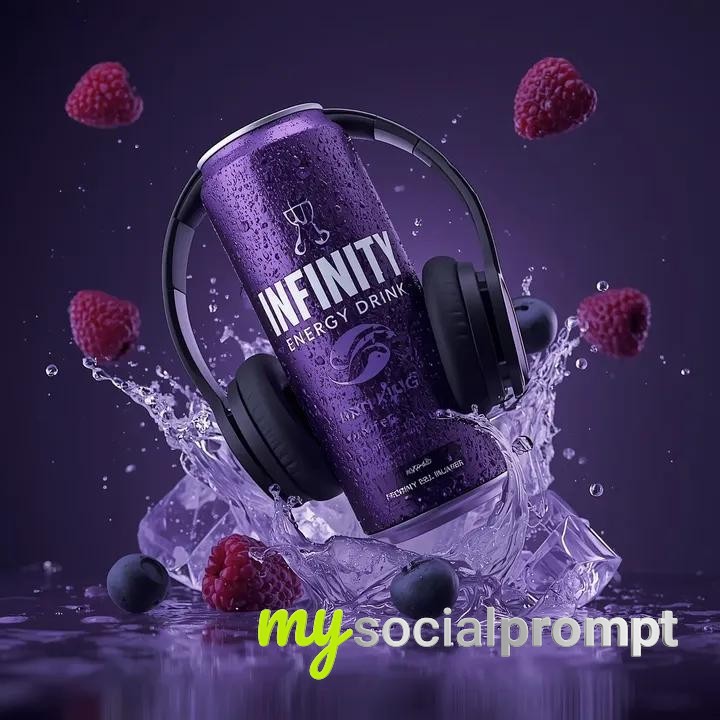 nanobanana prompt: Cinematic Product Photography – Floating Energy Drink with Headphones 3