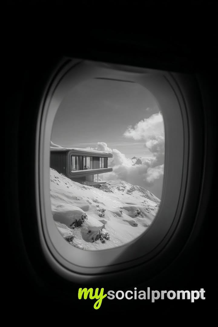 nanobanana prompt: Aerial Minimalist Architecture in Monochrome 3