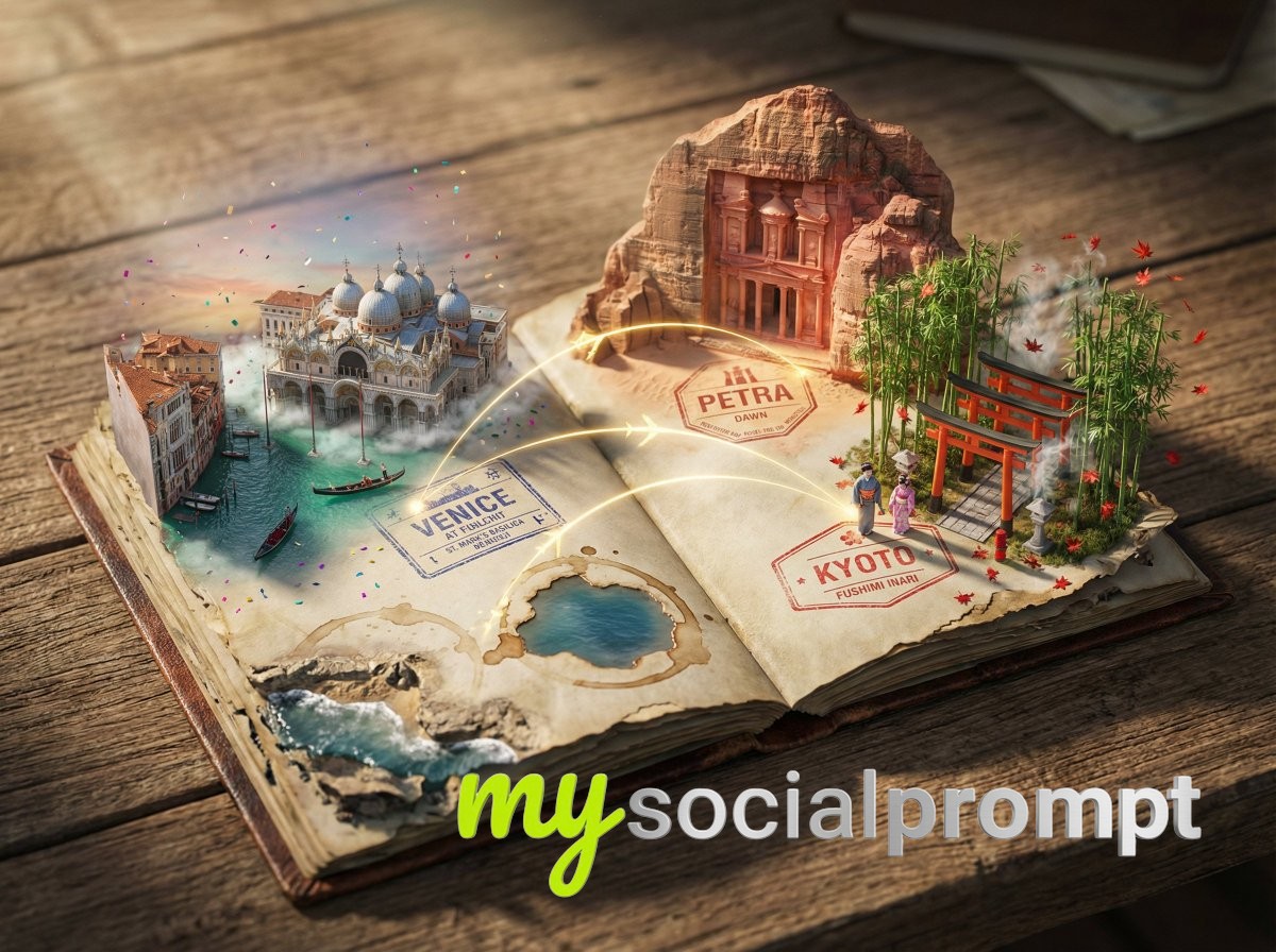 nanobanana prompt: Epic 3D Passport Scene with Cinematic Lighting and Hyper-realism 2