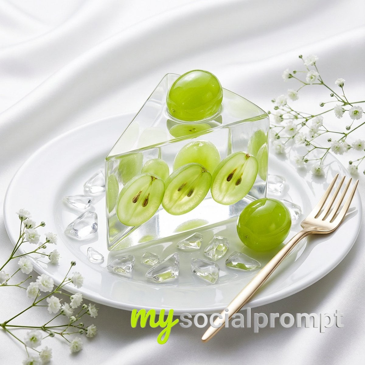 nanobanana prompt: Crystal-Clear Glass Cake Still Life with Orange in Luxury Editorial Style 2