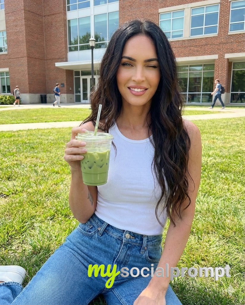 nanobanana prompt: Casual Lifestyle Portrait with Natural Daylight & Collegiate Aesthetic 2