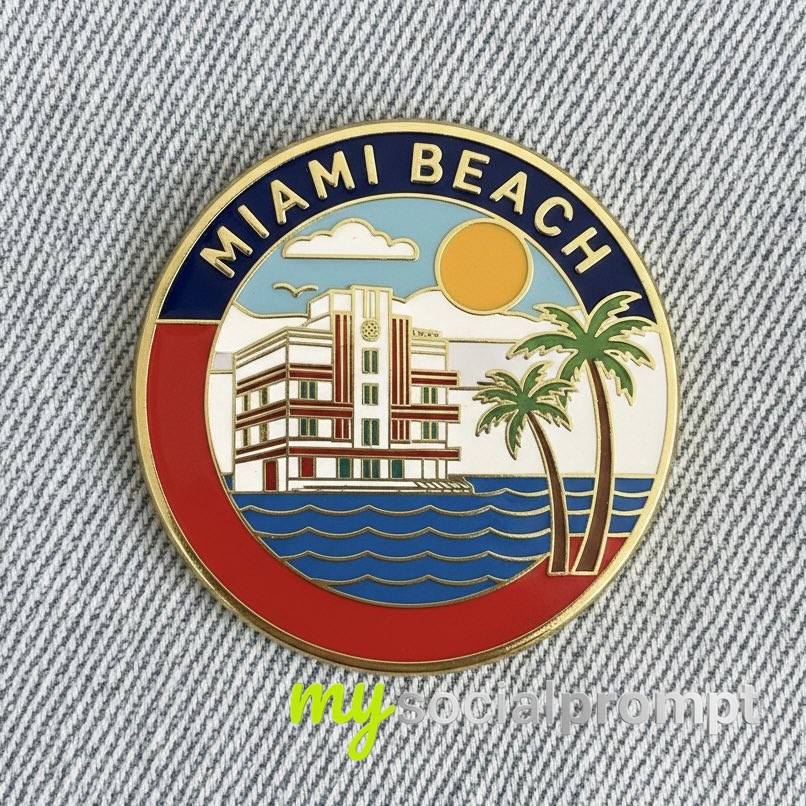 nanobanana prompt: Collectible Enamel Pin Close-up with Gold-Plated Edges 4