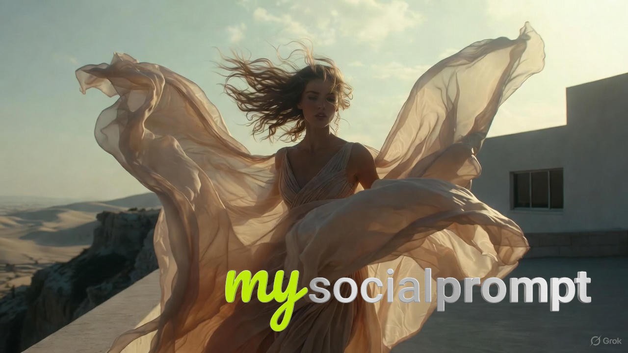 nanobanana prompt: Cinematic Fashion Motion Shot with Flowing Fabrics