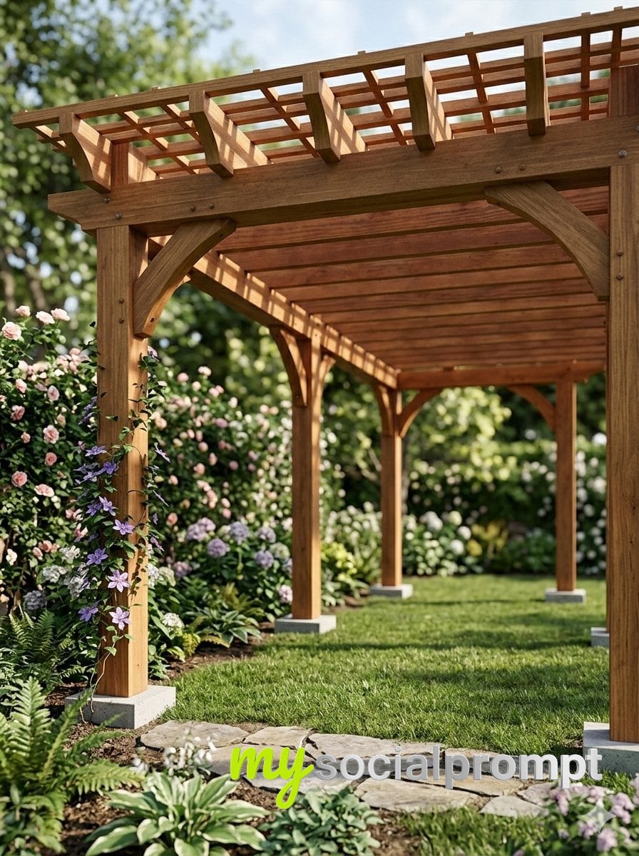 nanobanana prompt: Photorealistic Pergola: Hand-Drawn Sketch + Built Architecture 2