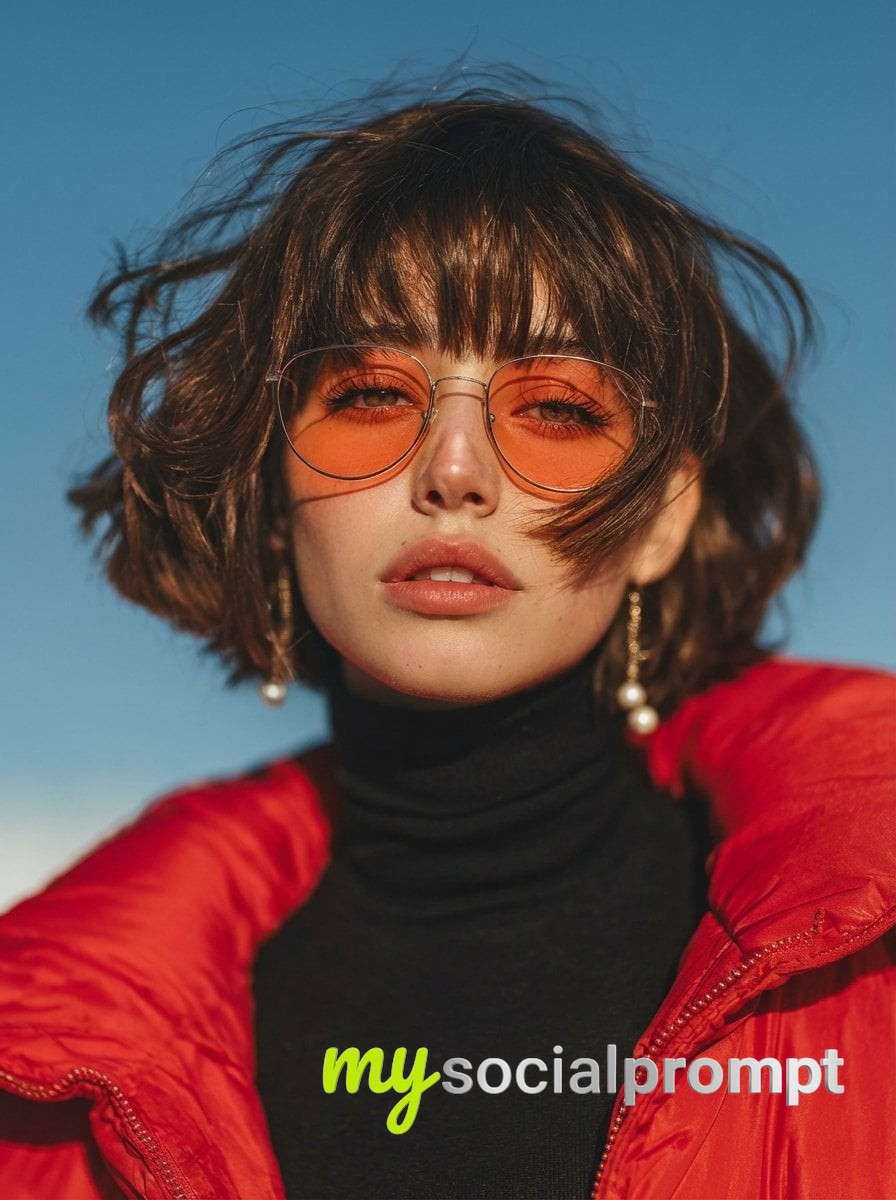 nanobanana prompt: Cinematic Vogue-Style Fashion Portrait with Warm Golden Hour Light - AI Prompt Artwork