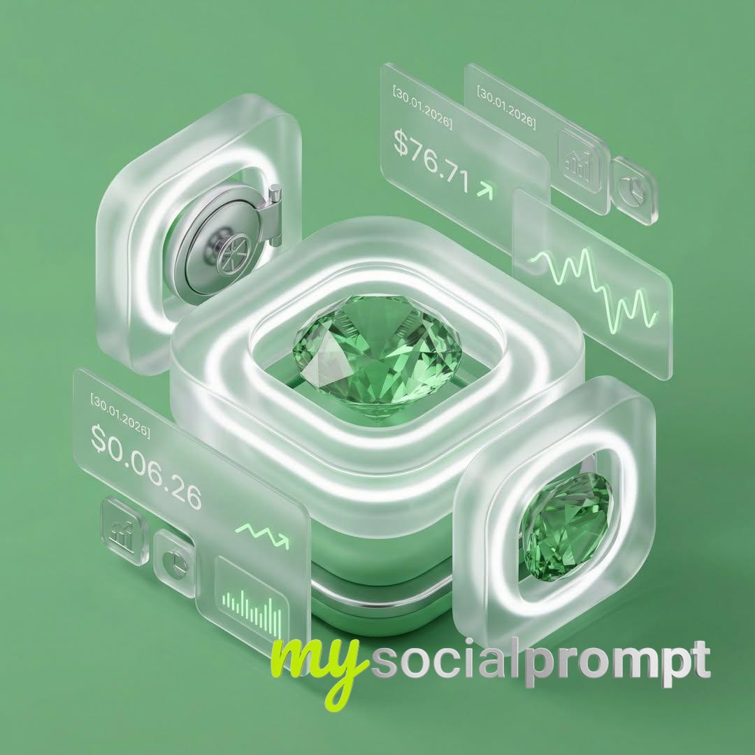 nanobanana prompt: Glassmorphism Gold Bar Isometric 3D Composition - AI Prompt Image 3