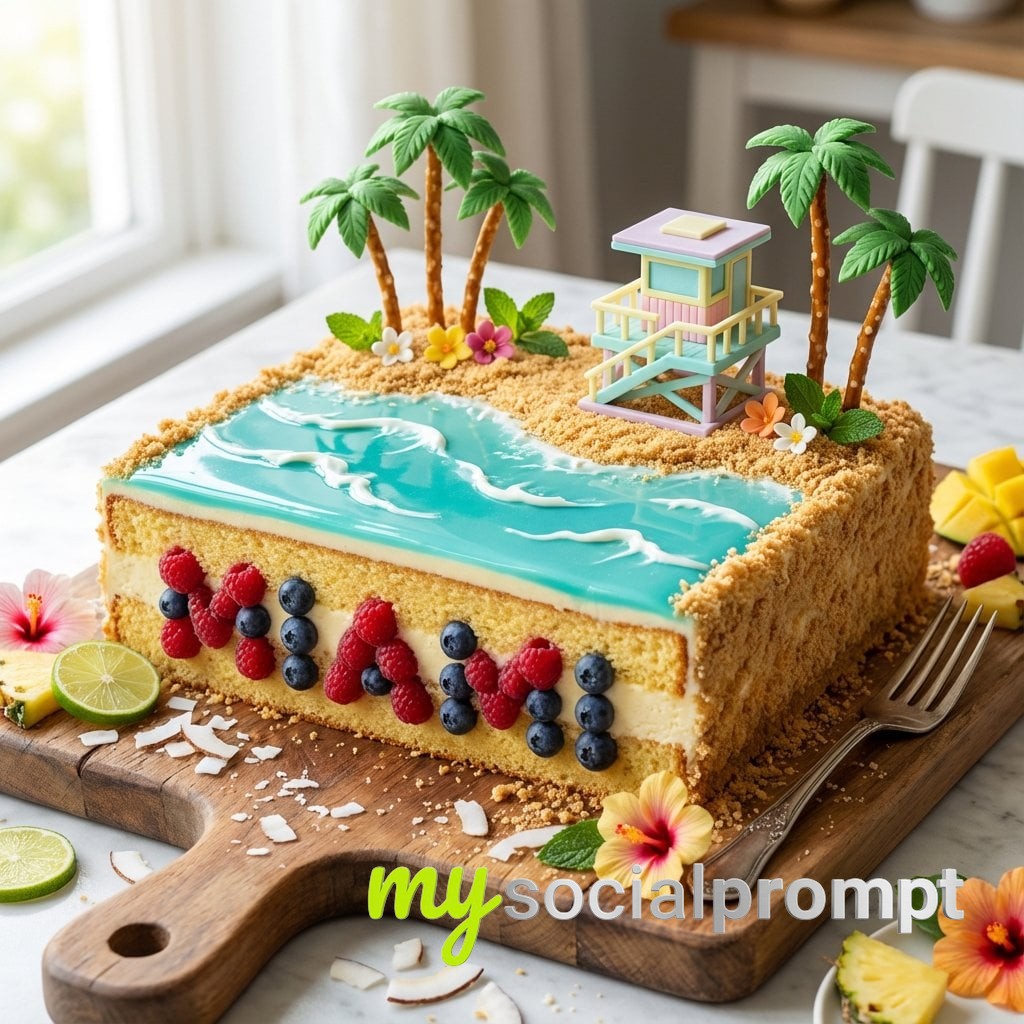 nanobanana prompt: Landscape Cake Macro Food Art with Cinematic Lighting - AI Prompt Image 2